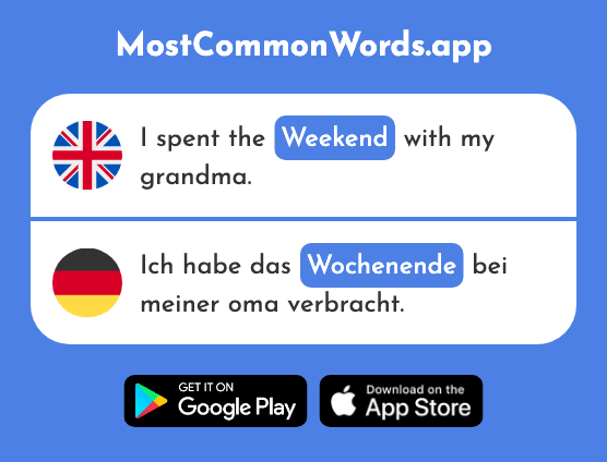 Weekend - Wochenende (The 1243rd Most Common German Word)