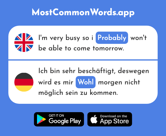 Well, probably - Wohl (The 261st Most Common German Word)