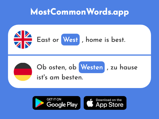 West - Westen, west- (The 1010th Most Common German Word)