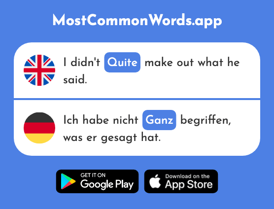 Whole, all the, quite - Ganz (The 69th Most Common German Word)