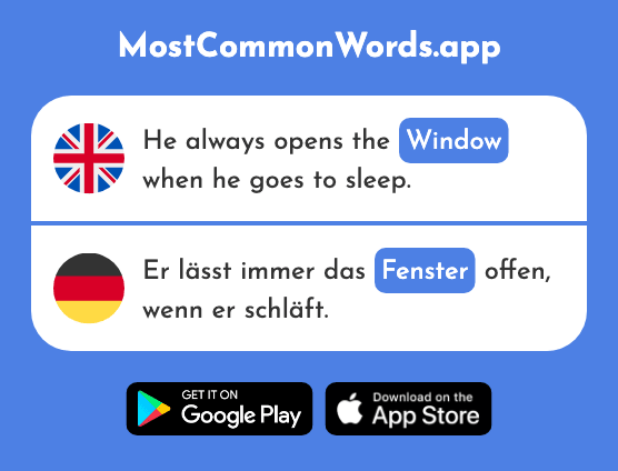 Window - Fenster (The 674th Most Common German Word)