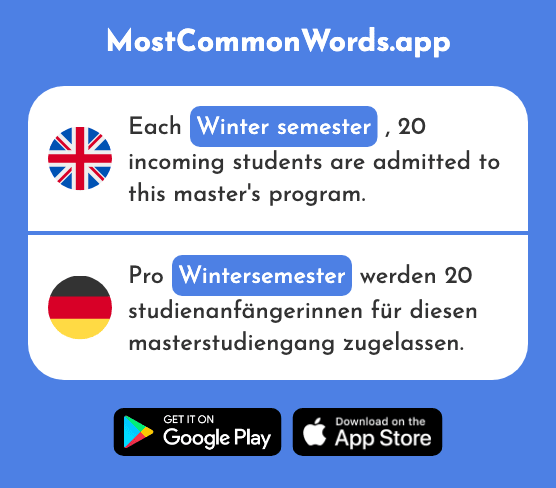 Winter semester - Wintersemester (The 565th Most Common German Word)