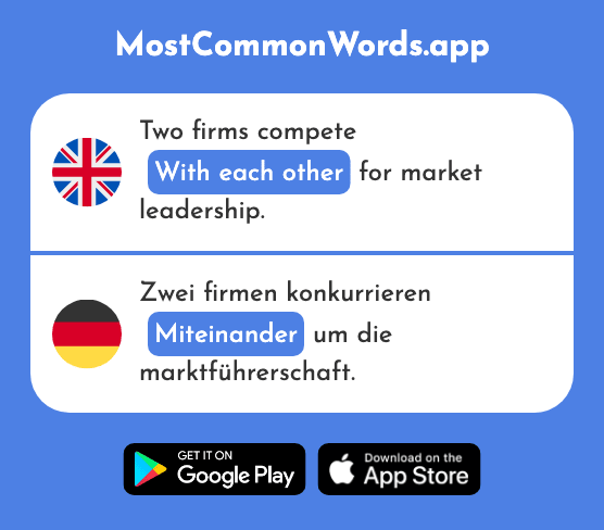 With each other - Miteinander (The 716th Most Common German Word)