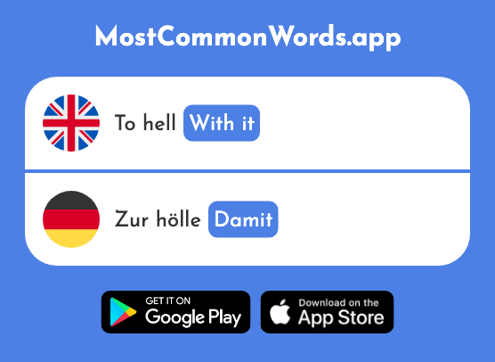With it - Damit (The 119th Most Common German Word)