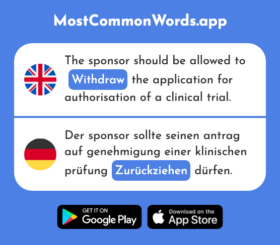 Withdraw - Zurückziehen (The 2111th Most Common German Word)