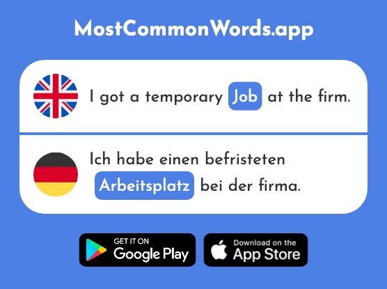 Workplace, job - Arbeitsplatz (The 1671st Most Common German Word)