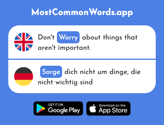 Worry - Sorge (The 888th Most Common German Word)