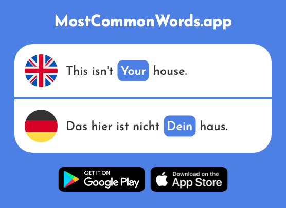 Your - Dein (The 233rd Most Common German Word)