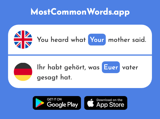 Your - Euer (The 1309th Most Common German Word)