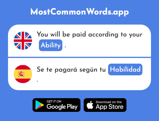 Ability, skill, talent - Habilidad (The 2017th Most Common Spanish Word)