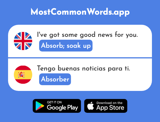 Absorb, soak up - Absorber (The 2831st Most Common Spanish Word)