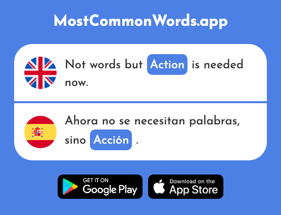 Action, act, deed - Acción (The 404th Most Common Spanish Word)