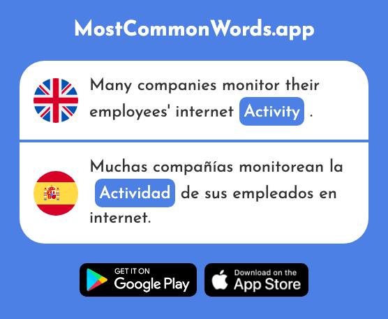 Activity, action - Actividad (The 344th Most Common Spanish Word)