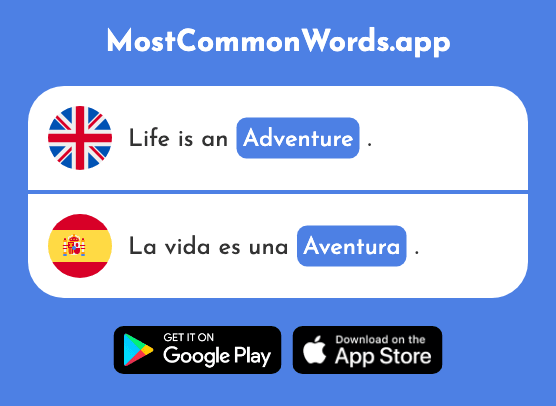 Adventure - Aventura (The 1773rd Most Common Spanish Word)