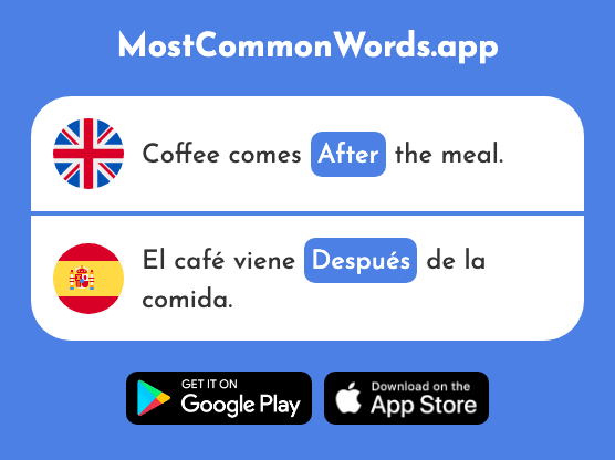 After - Después (The 115th Most Common Spanish Word)