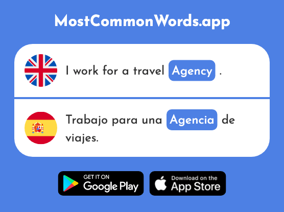 Agency, branch - Agencia (The 1834th Most Common Spanish Word)