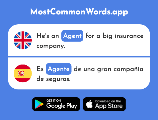 Agent - Agente (The 1493rd Most Common Spanish Word)