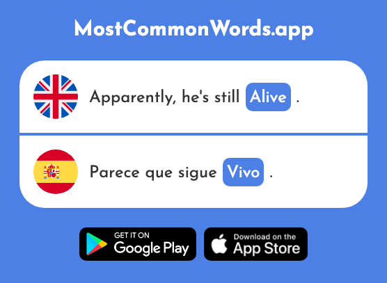 Alive, bright - Vivo (The 807th Most Common Spanish Word)
