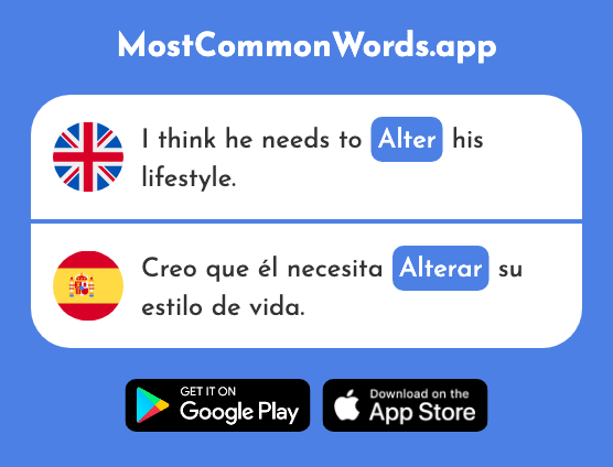 Alter, modify - Alterar (The 2389th Most Common Spanish Word)