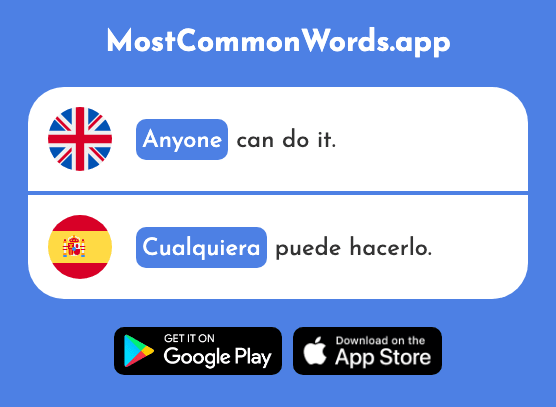Any, anyone - Cualquiera (The 199th Most Common Spanish Word)