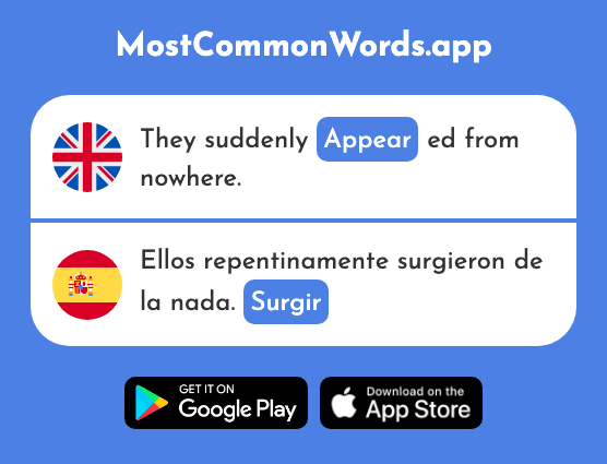 Appear, spring - Surgir (The 698th Most Common Spanish Word)