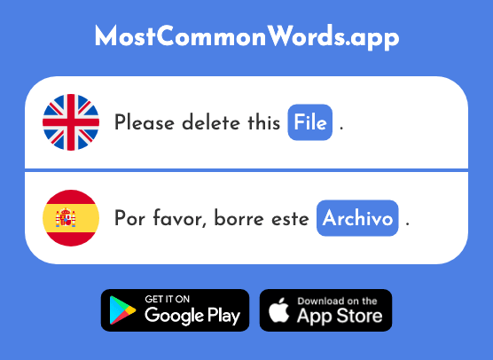 Archive, file, filing cabinet - Archivo (The 1850th Most Common Spanish Word)