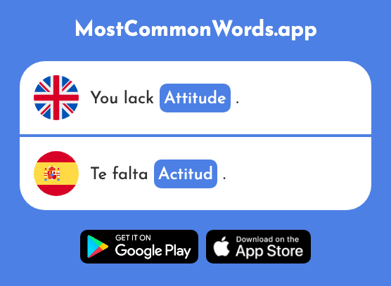 Attitude - Actitud (The 835th Most Common Spanish Word)