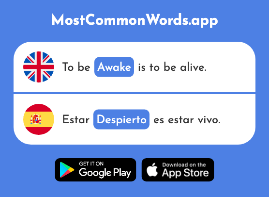 Awake - Despierto (The 2529th Most Common Spanish Word)