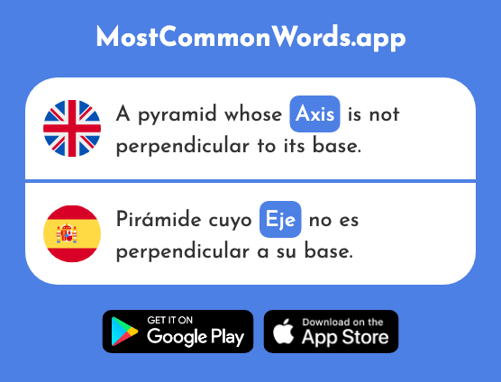 Axis, shaft, crux - Eje (The 2588th Most Common Spanish Word)