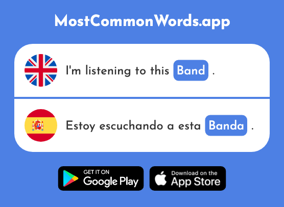 Band, sash - Banda (The 1311th Most Common Spanish Word)