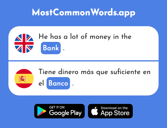 Bank, bench - Banco (The 728th Most Common Spanish Word)