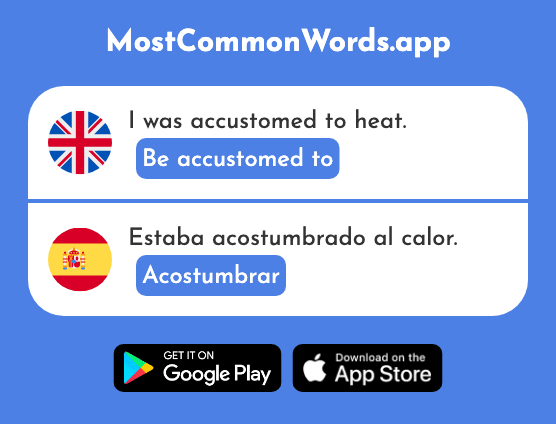 Be accustomed to - Acostumbrar (The 1255th Most Common Spanish Word)