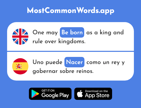 Be born - Nacer (The 426th Most Common Spanish Word)