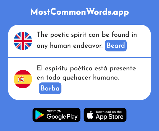 Beard - Barba (The 2759th Most Common Spanish Word)