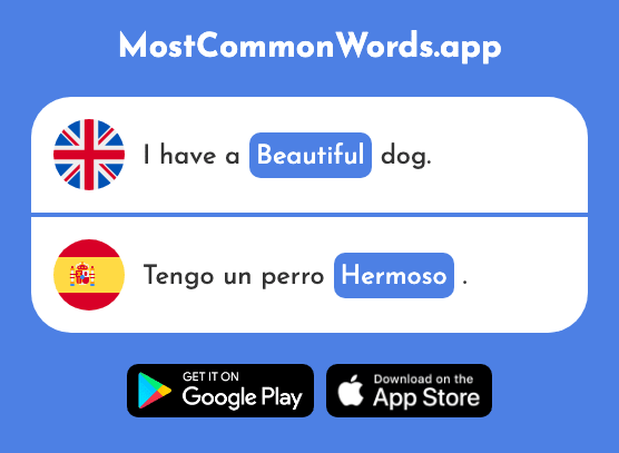 Beautiful, lovely - Hermoso (The 980th Most Common Spanish Word)