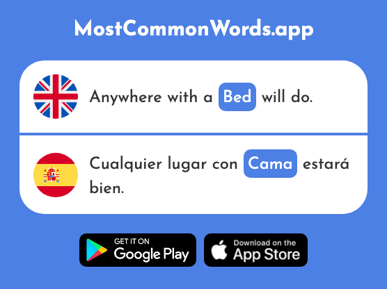 Bed - Cama (The 609th Most Common Spanish Word)