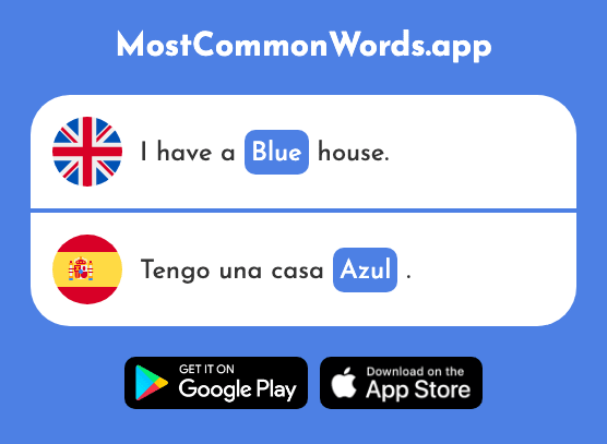 Blue - Azul (The 811th Most Common Spanish Word)