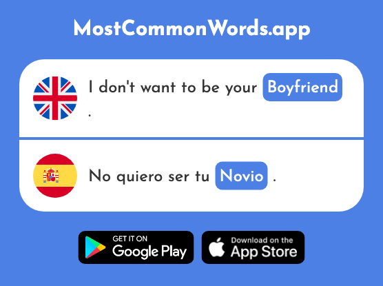 Boyfriend, groom - Novio (The 1322nd Most Common Spanish Word)