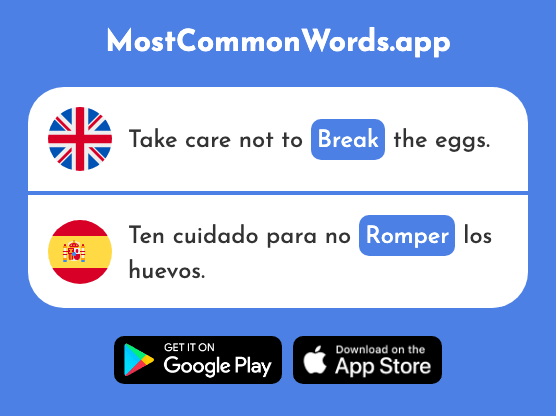 Break - Romper (The 733rd Most Common Spanish Word)