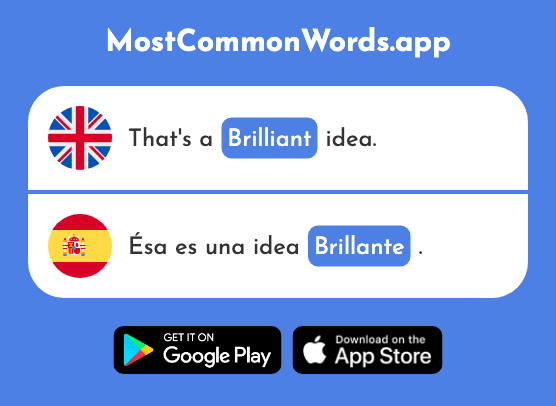 Brilliant, shiny, sparkling - Brillante (The 1801st Most Common Spanish Word)