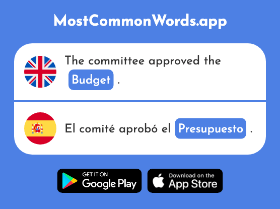 Budget - Presupuesto (The 1762nd Most Common Spanish Word)