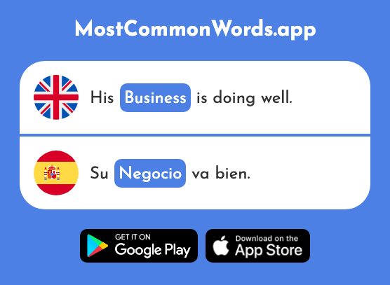 Business, transaction - Negocio (The 688th Most Common Spanish Word)