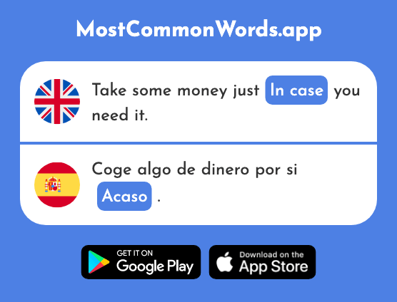 By chance, maybe, in case - Acaso (The 1328th Most Common Spanish Word)