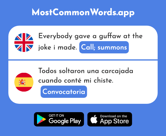 Call, summons - Convocatoria (The 2923rd Most Common Spanish Word)