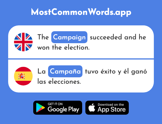 Campaign - Campaña (The 1011th Most Common Spanish Word)