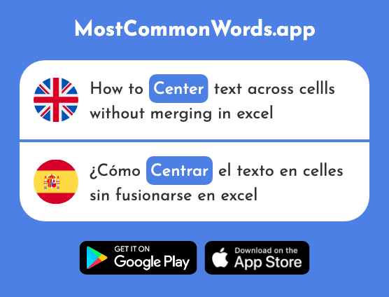 Center, focus, base - Centrar (The 2196th Most Common Spanish Word)