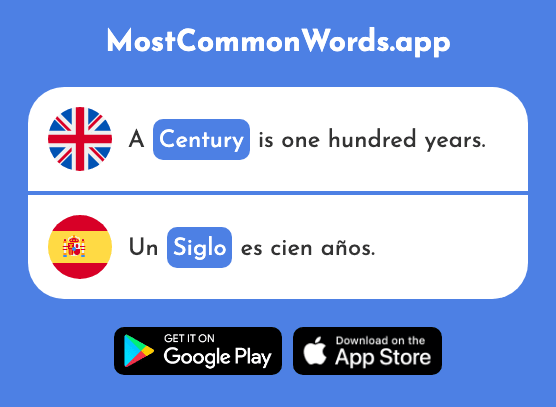Century, age - Siglo (The 227th Most Common Spanish Word)