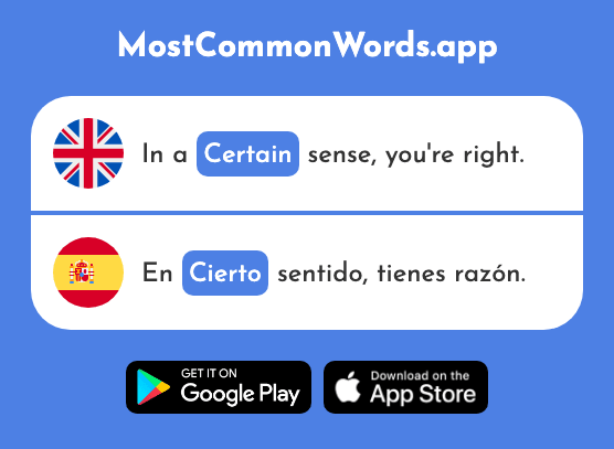 Certain, sure, true - Cierto (The 159th Most Common Spanish Word)