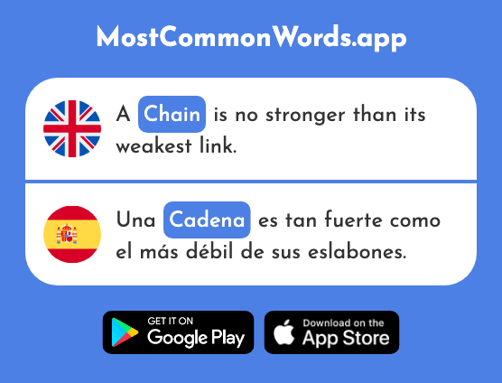 Chain - Cadena (The 1383rd Most Common Spanish Word)