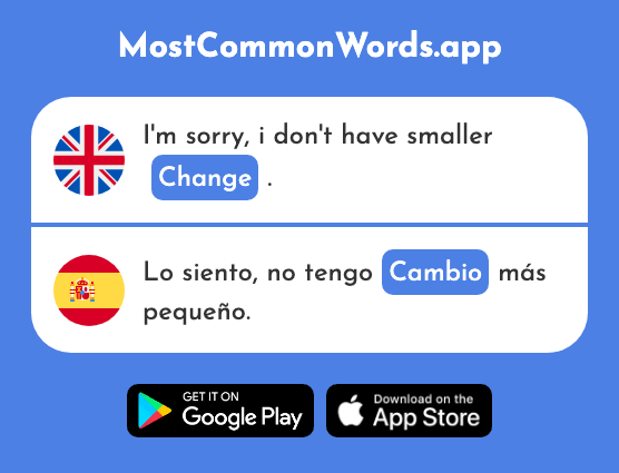 Change - Cambio (The 319th Most Common Spanish Word)